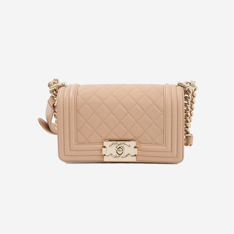 샤넬 보이백 스몰 캐비어 베이지 골드 