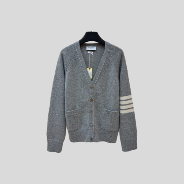 톰브라운 클래식 포 스트라이프 울 니트 가디건 