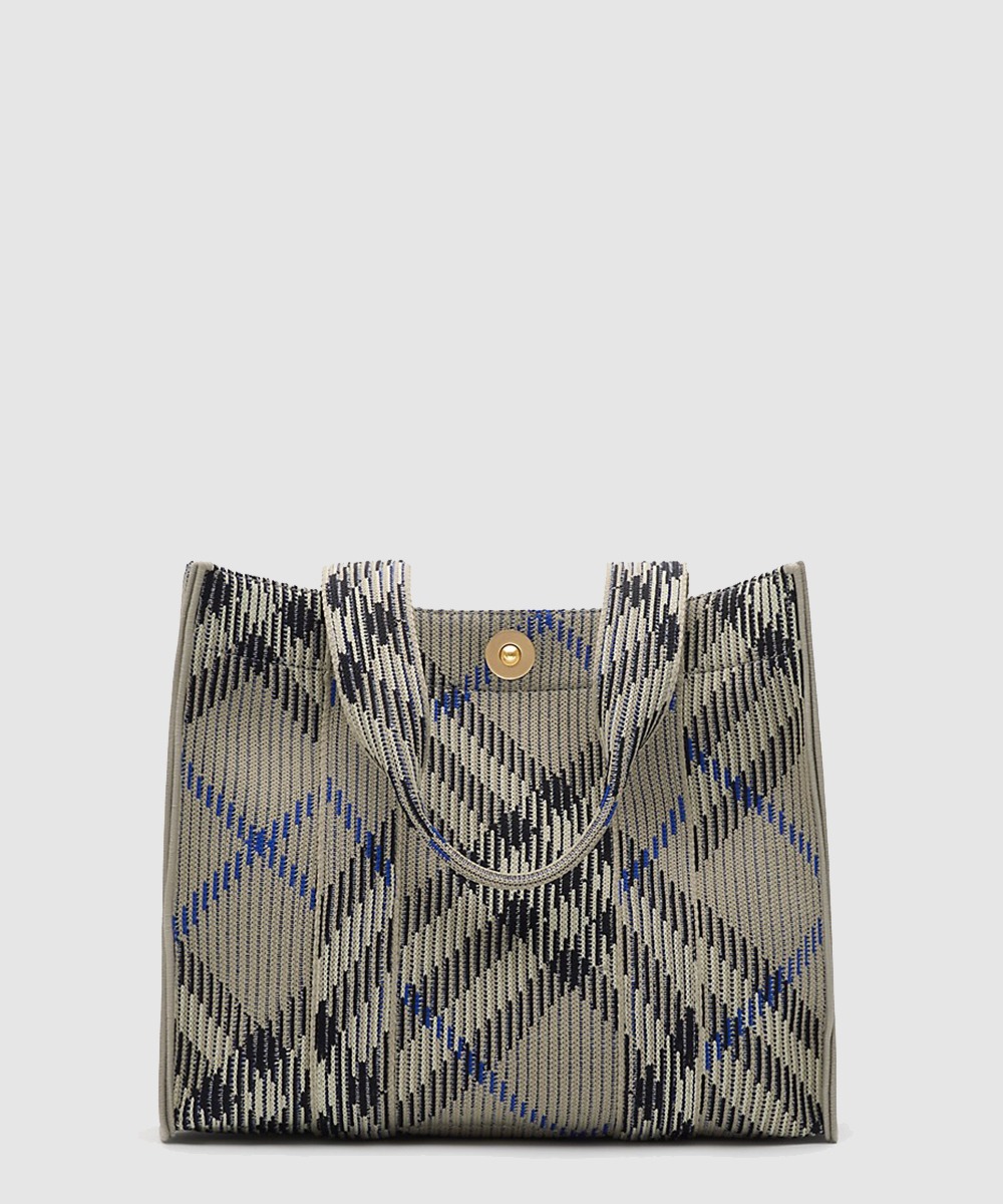 버버리 스몰 체크 니트 토트 81040341