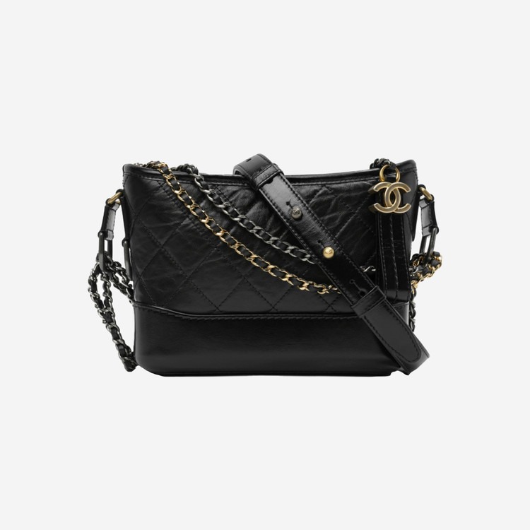 샤넬 가브리엘 카프스킨 호보백 스몰 블랙 빈티지 골드
