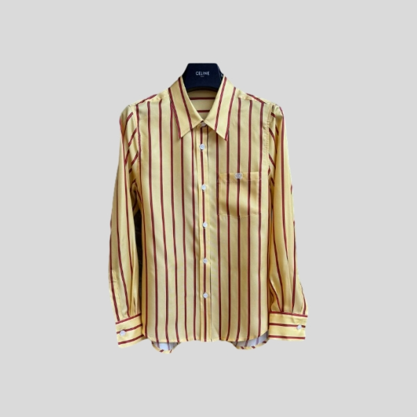 셀린느 스트라이프 실크 셔츠