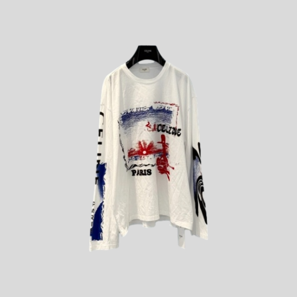 셀린느 그래피티 크루넥 티셔츠