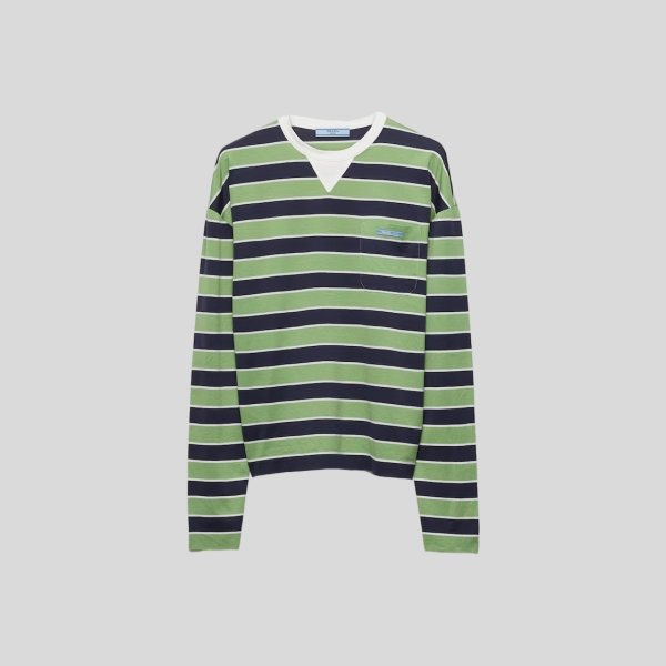 프라다 롱슬리브 스트라이프 티셔츠